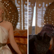 Holland no es el único que tiene que actuar mirando pelotas. Emilia Clarke, durante el rodaje de Juego de Tronos, antes y después del CGI.